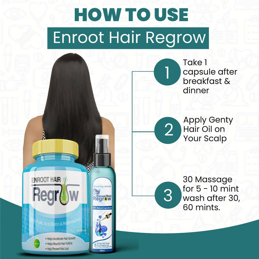 Divya Shree Enroot Hair Regrow Capsule & Oil Nourish & Cleanse Hair Kit - Distacart