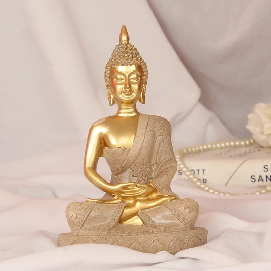 Tied Ribbons Lord Buddha Meditating Statue Idol - Grab2buy