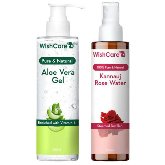 Wishcare Pure Aloe Vera Gel+ Rose Water Combo Grab2Buy Wishcare Grab2Buy