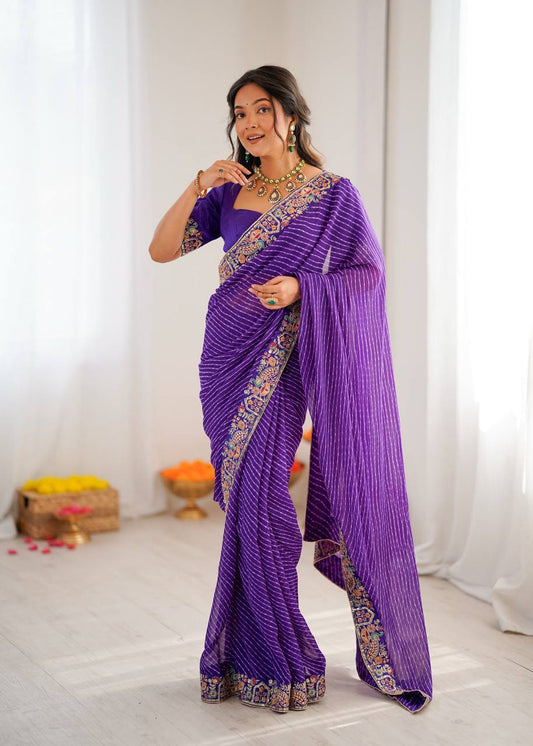 Lehenga Mart Designer Bollywood Style Party Wear Saree-Blue