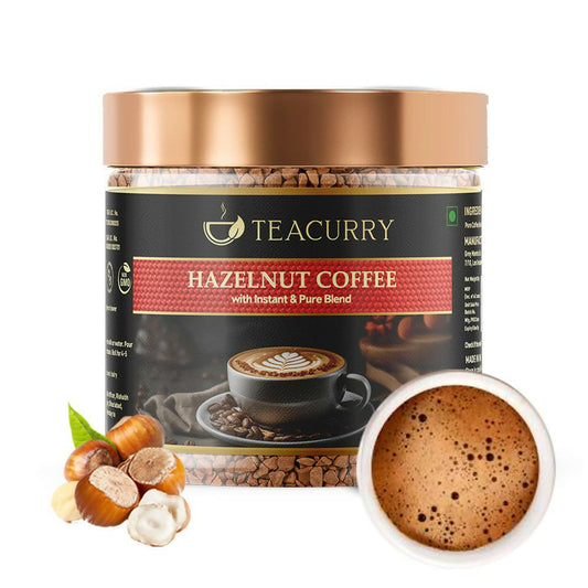 Teacurry Hazelnut Instant Coffee Powder - Arabica Freeze Dried Coffee for Instant Hot & Cold Coffee - Grab2buy