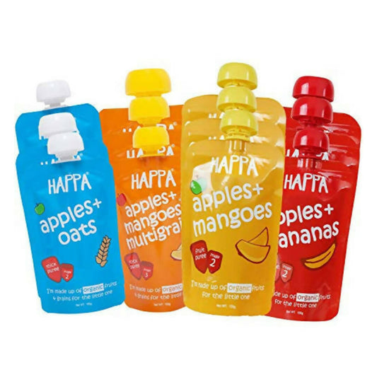 Happa Organic Food, Fruit & Multigrain Puree Combo - Grab2buy