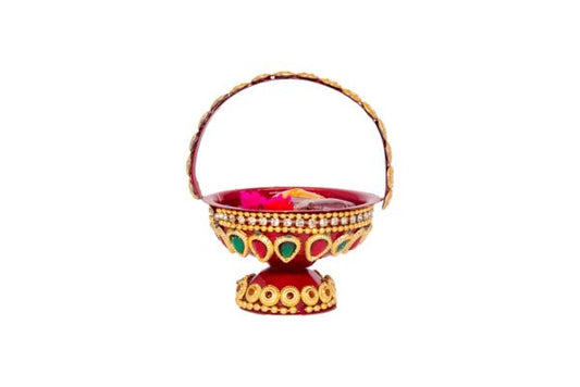 Sri Rudra Decorative Kumkum Haldi Pooja Basket – Small