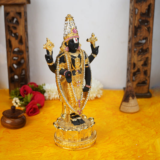 Sri Rudra Gold & Silver Polished Balaji 8'' With Diamond (SR 00221) | Grab2Buy