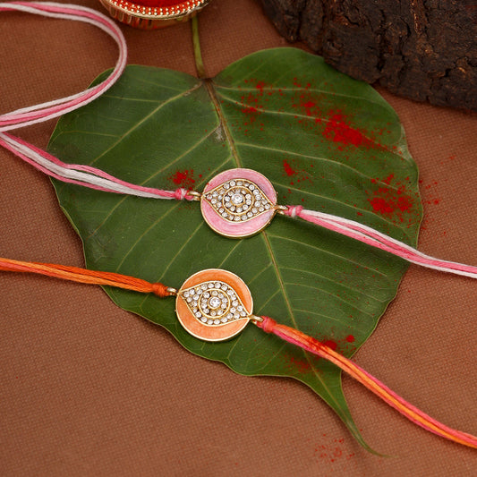 trueBrowns X Voylla Enameled Rakhi Combo Set With Roli Chaawal Pack | Grab2Buy