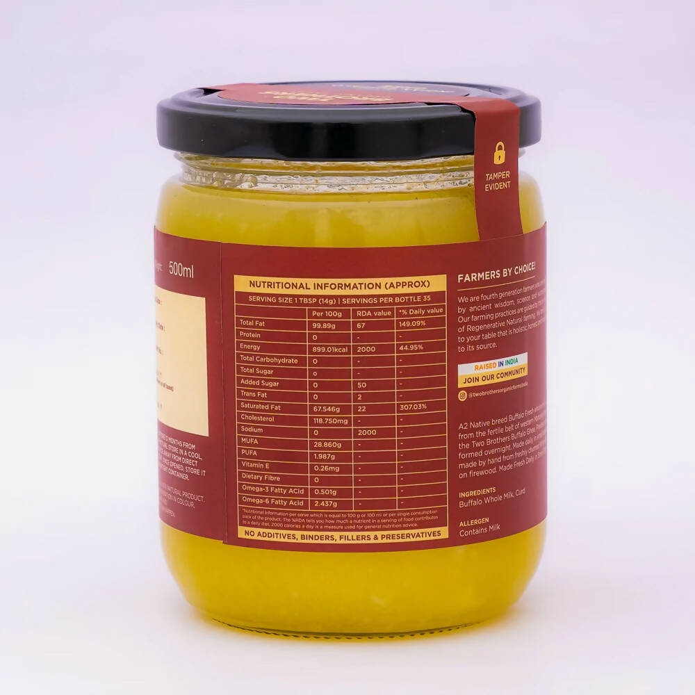 Two Brothers Organic Farms Indian Buffalo Ghee - A2 Cultured - Distacart