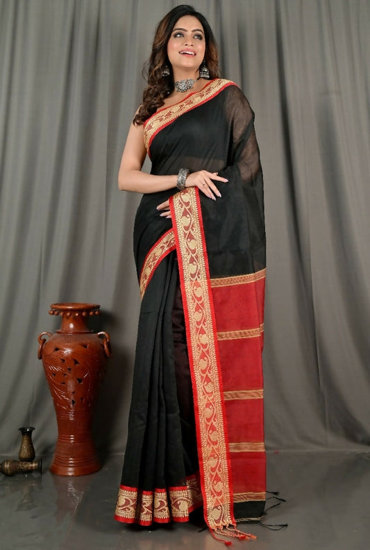 Exclusive Collection Beautiful Khadi Cotton Black Handloom Grab2Buy