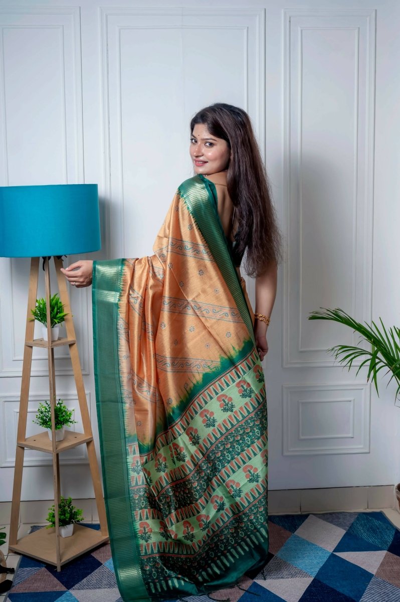 Aastha Fashion Mustard Woven Soft Silk Saree with Blouse - Grab2buy