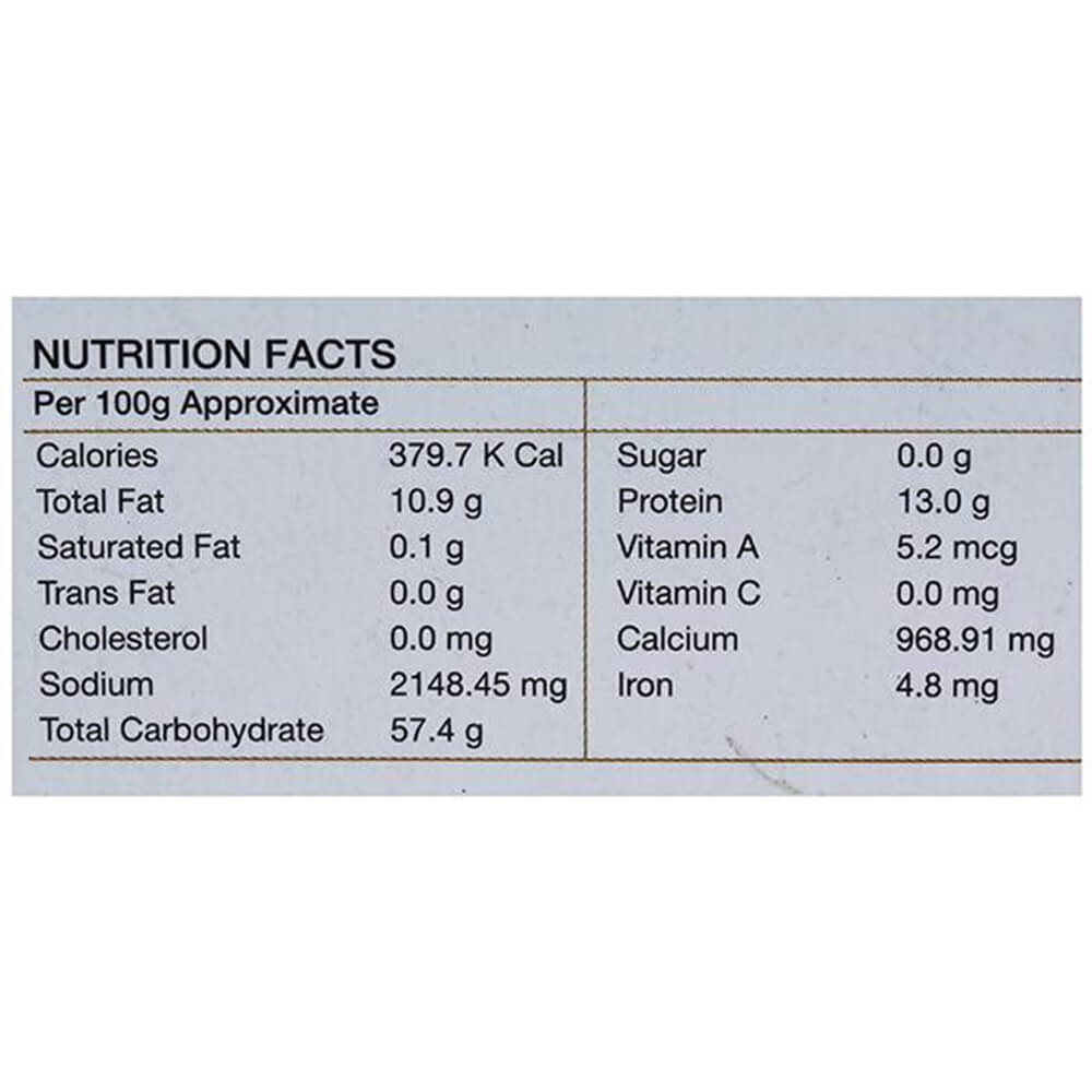 Sri Sri Tattva Garam Masala Nutritional Facts