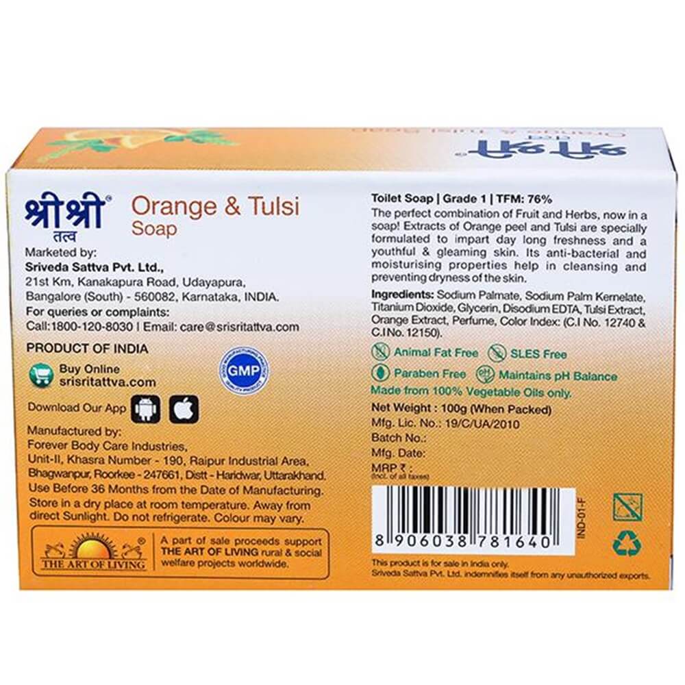 Sri Sri Tattva Orange & Tulsi Soap 100 gm