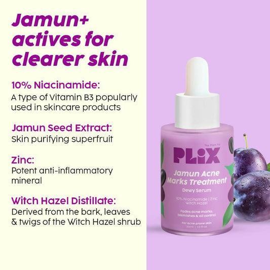 PLIX The Plant Fix Jamun Face Wash & Acne Marks Serum Combo Grab2Buy PLIX The Plant Fix Grab2Buy