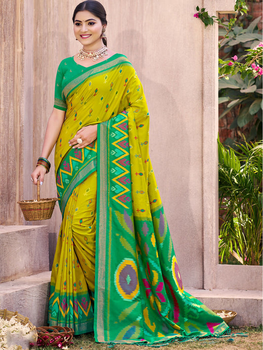 Shree Shyam Fashion Light Green Pochampally Silk Saree