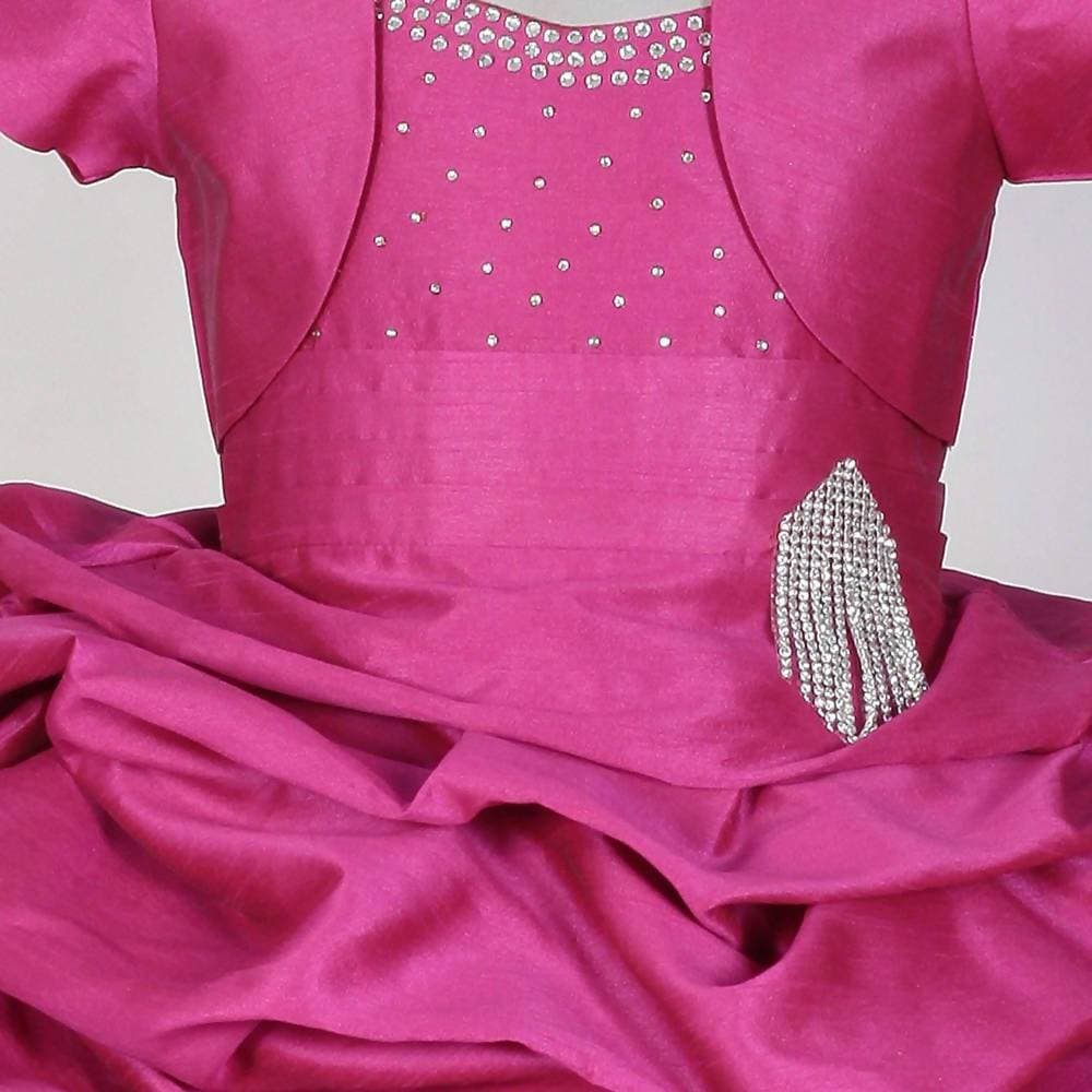 Asmaani Baby Girl's Pink Colour Satin A-Line Maxi Full Length Dress (AS-DRESS_22118) - Grab2buy