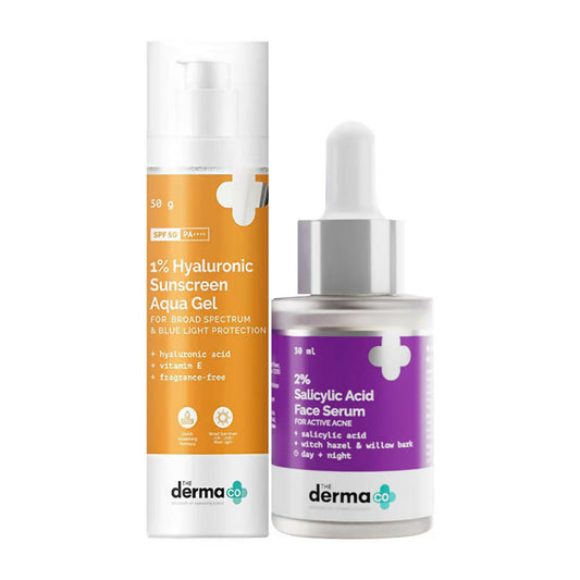 The Derma Co 1% Hyaluronic Sunscreen & 2% Salicylic Face Serum Combo Grab2Buy The Derma Co Grab2Buy