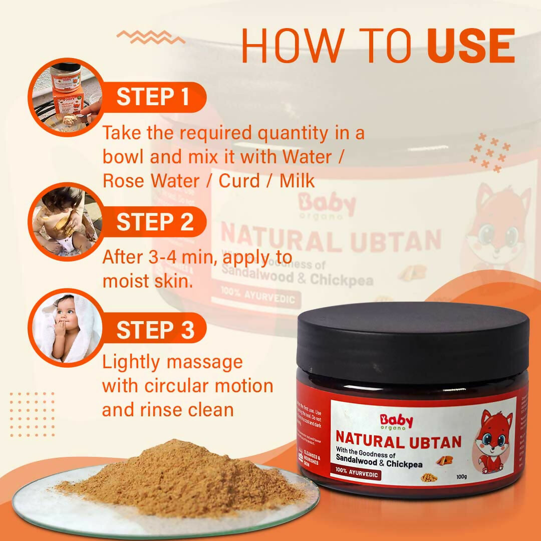 Babyorgano Natural Ubtan Face Pack, Skin Lightening and Tan Removal For Babies - Grab2buy