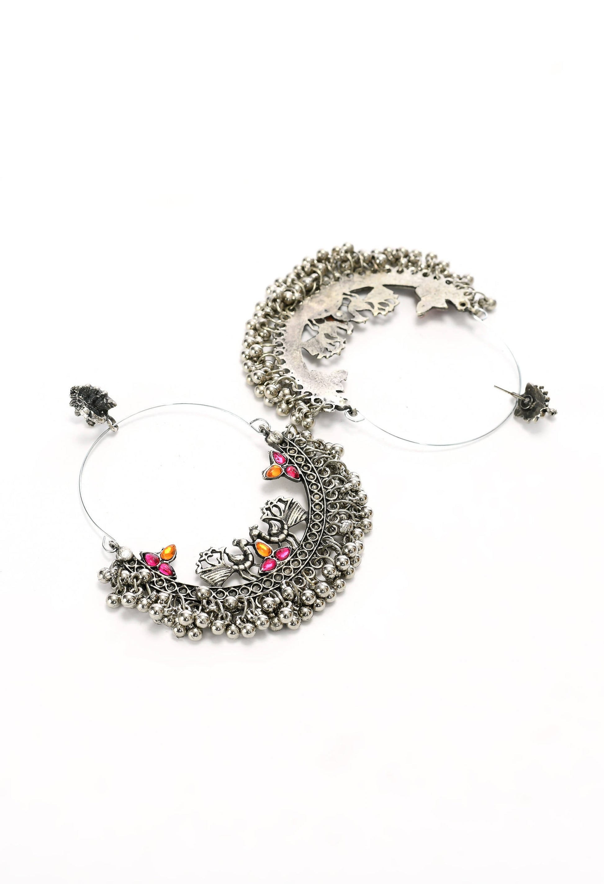 Mominos Fashion Johar Kamal Peacock Design Chandbali Earrings - Grab2buy