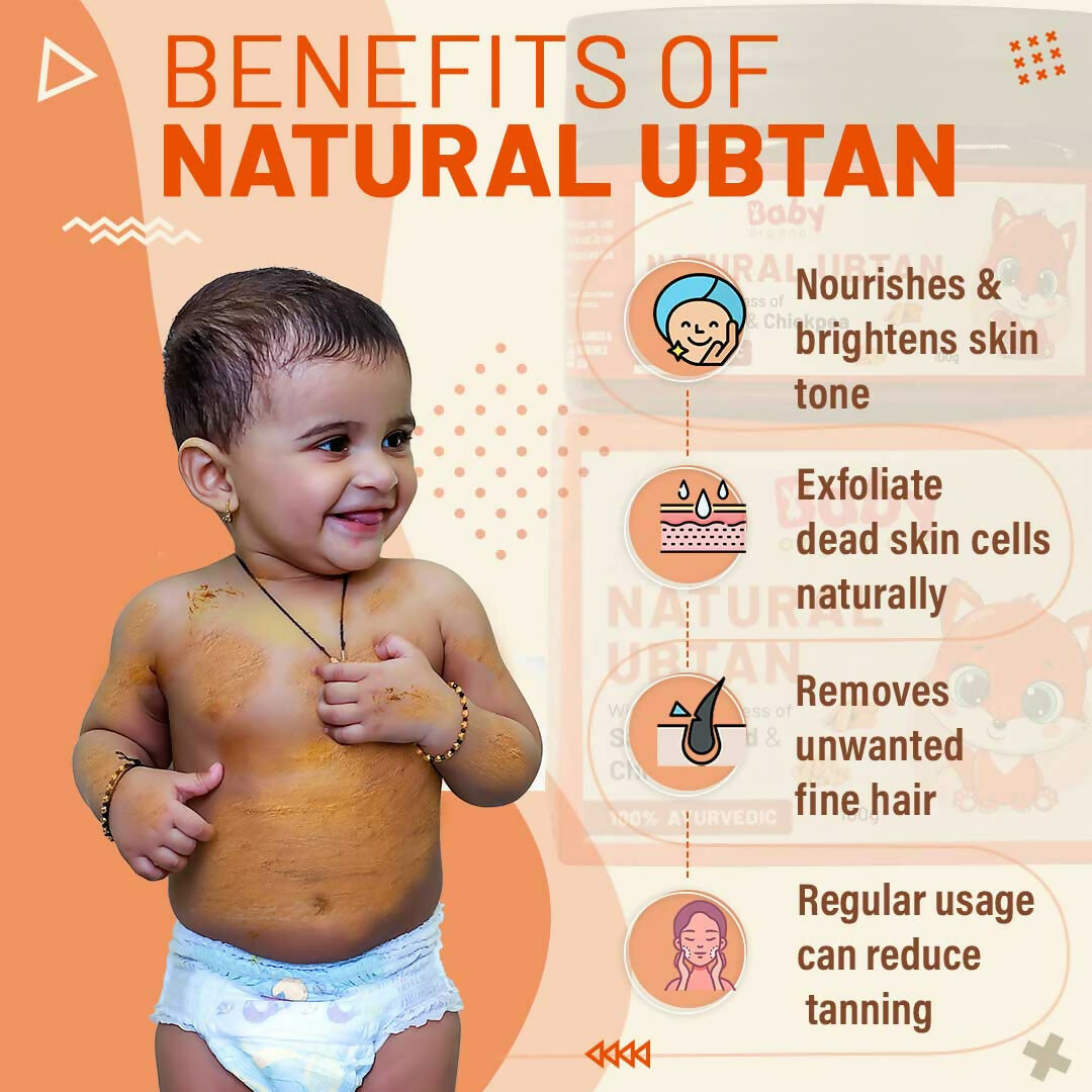 Babyorgano Natural Ubtan Face Pack, Skin Lightening and Tan Removal For Babies - Grab2buy