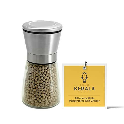 LocoKerala Tellicherry White Peppercorns with Grinder - Grab2buy
