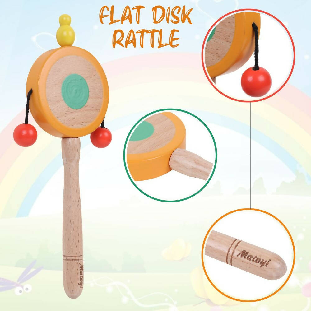 Matoyi Wooden Baby Flat Disk Rattle - Grab2buy