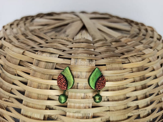 Terracotta Water Drop Ear Studs