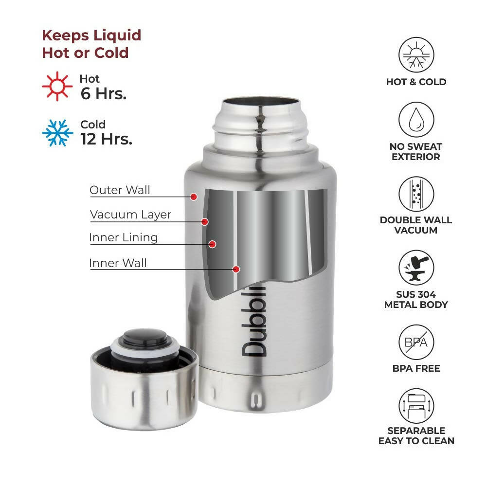 Dubblin Carry Silver Vacuum Bottle - Grab2buy