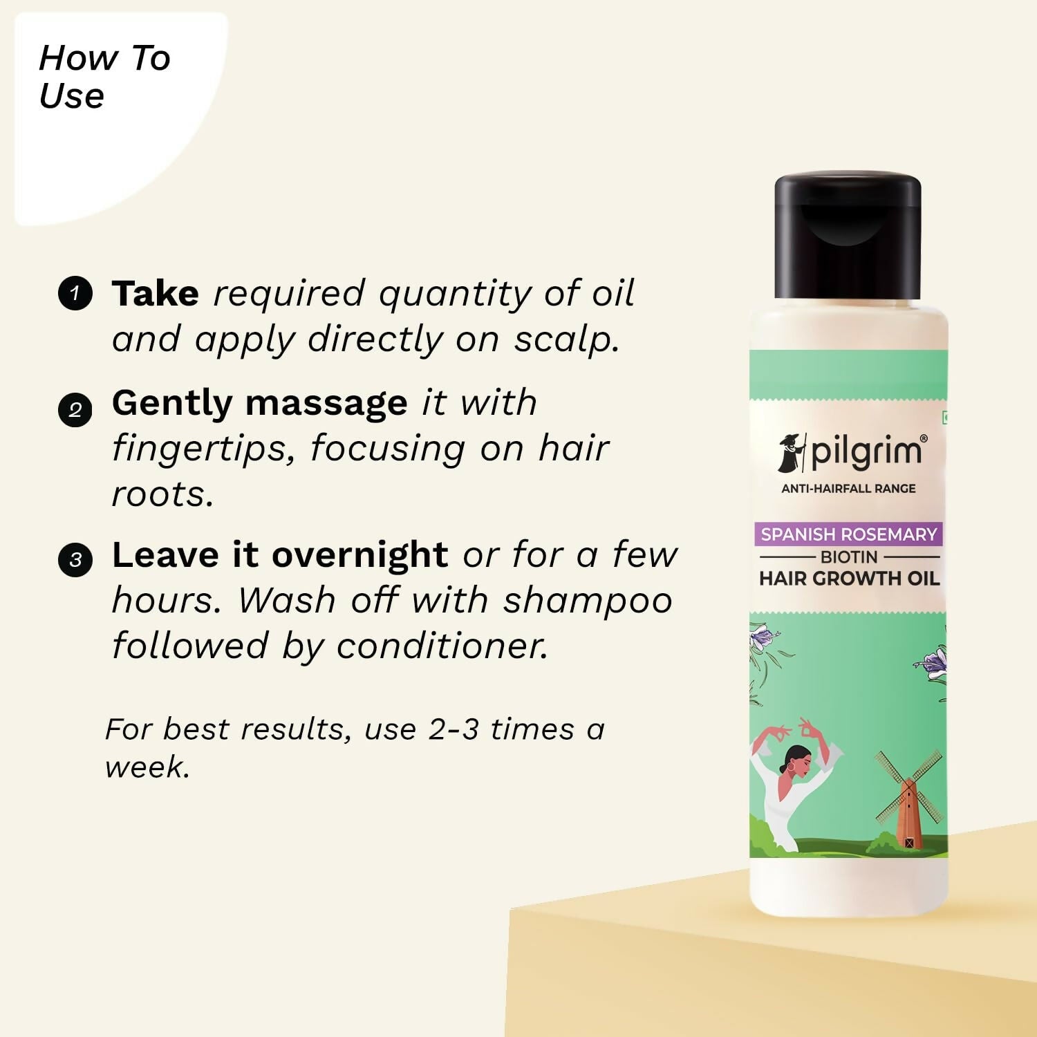 Pilgrim Spanish Rosemary & Biotin Hair Growth Oil To Control Hair Fall & Strengthens Hair - Grab2buy