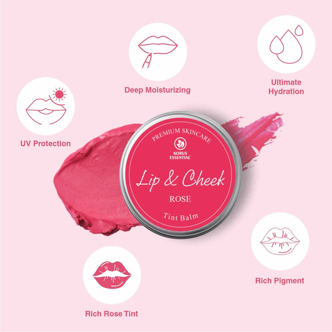 Korus Essential Rose Lip & Cheek Tint Balm - Distacart