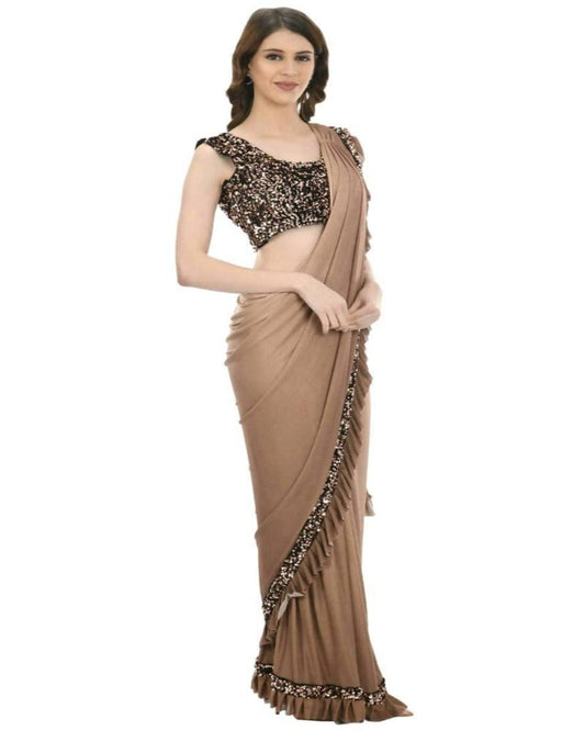 Mominos Fashion All Season Wear Camel Colour Saree
