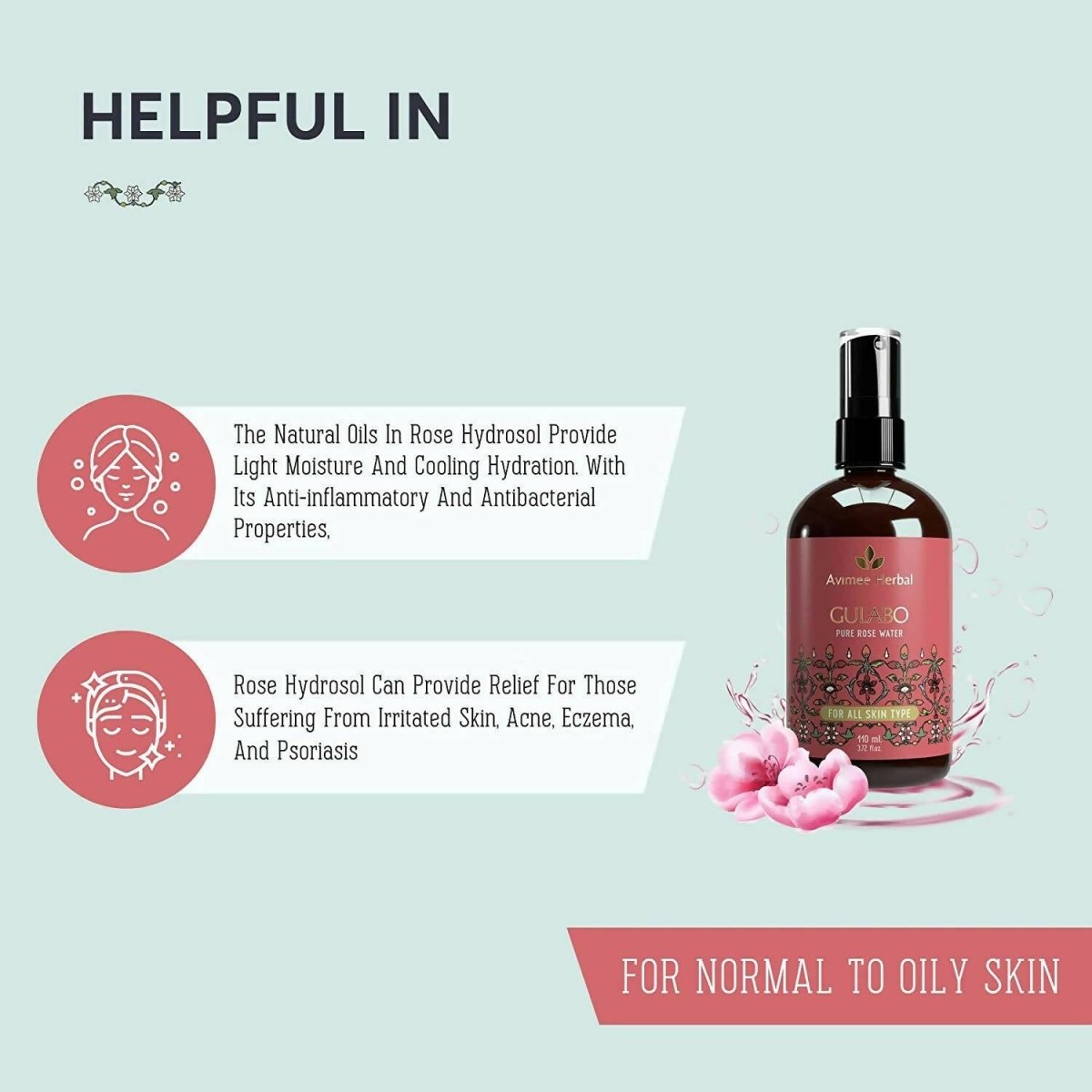 Avimee Herbal Gulabo Pure Rose Water Cleansing & Toning - Grab2buy