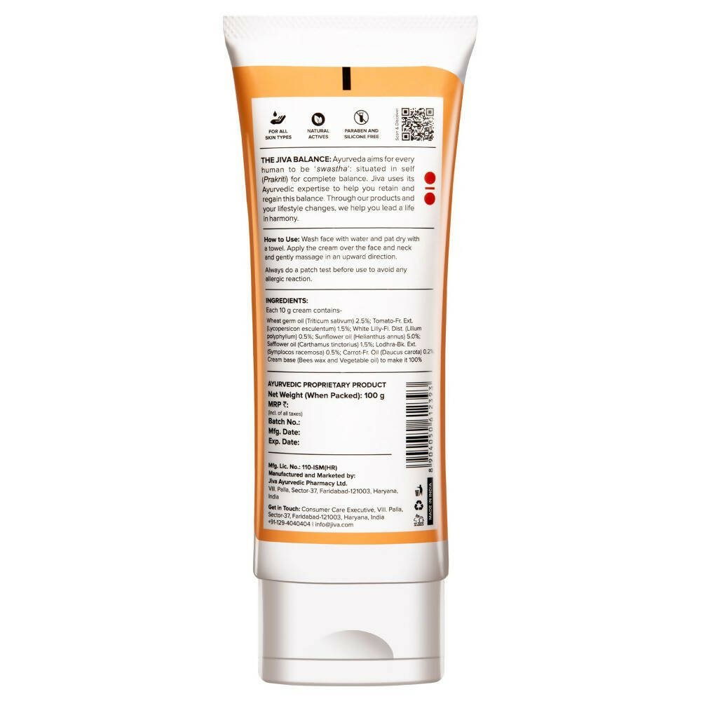 Jiva Ayurveda Carrot Face Cream - Distacart