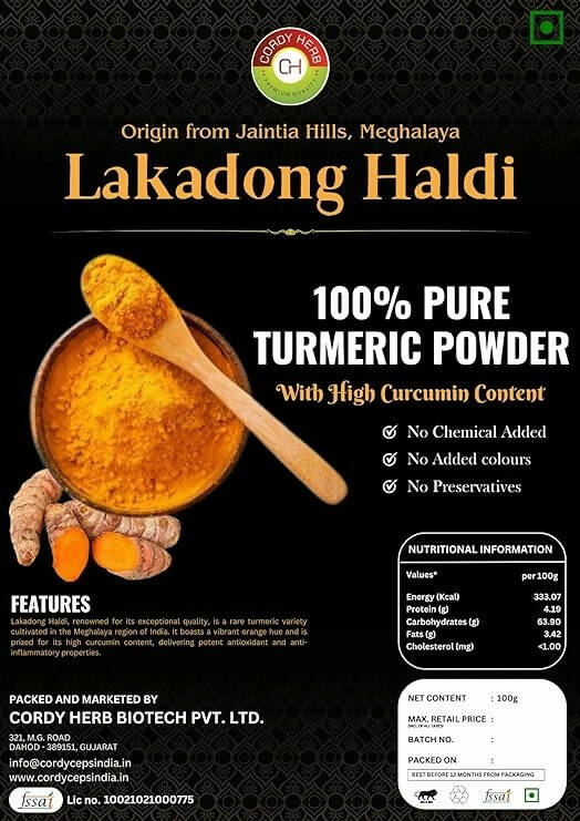 Cordy Herb Lakadong Turmeric Powder - Grab2buy