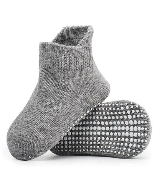 AHC Baby Socks Anti Slip Anti Skid Boys Girls Ankle Length Soft Cotton Socks with Grip