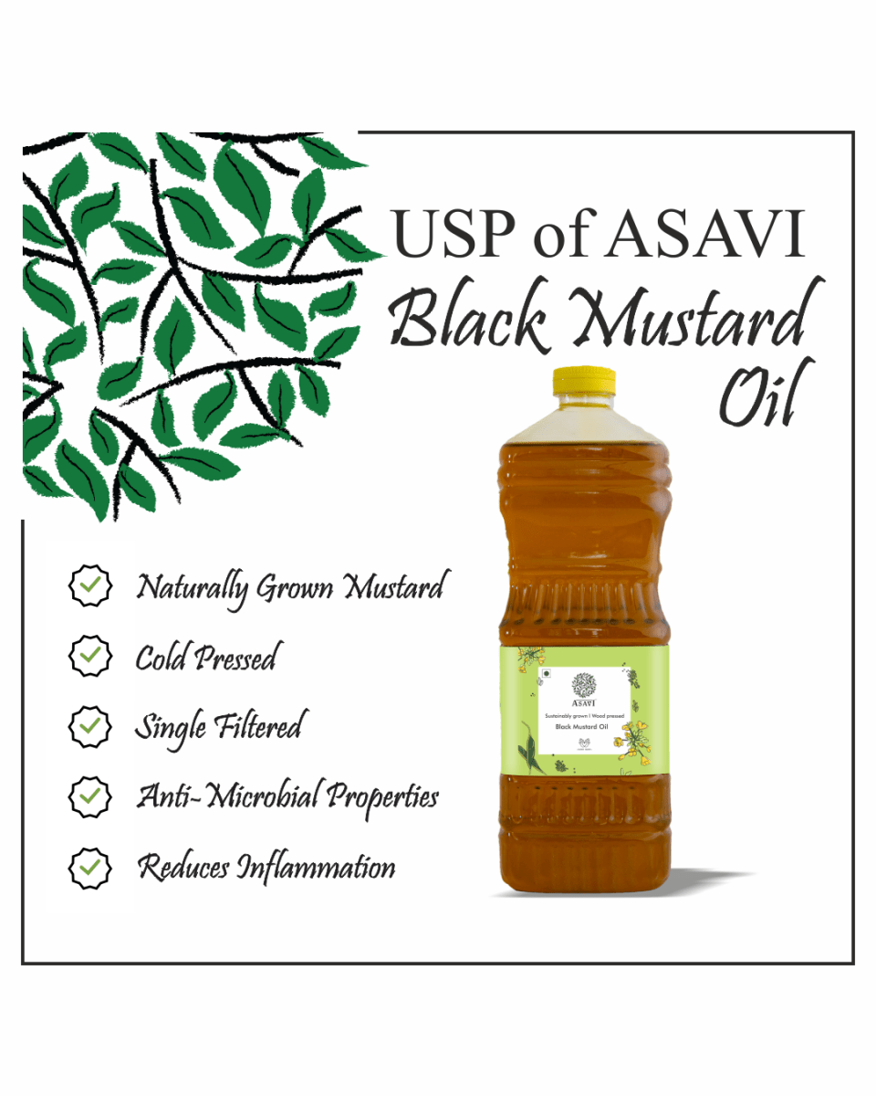 Asavi Cold Pressed Black Mustard Oil - Grab2buy