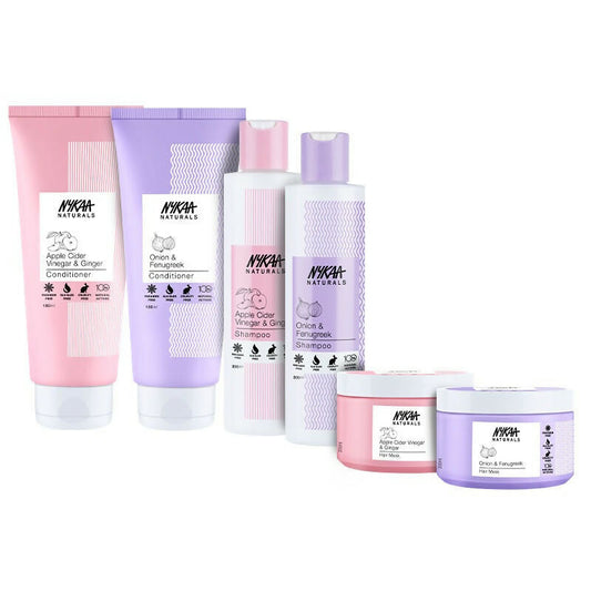 Nykaa Naturals Anti-Dandruff & Hair Growth Shampoo, Conditioner & Hair Mask Combo - Grab2buy