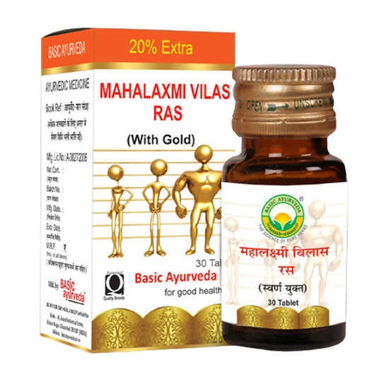 Basic Ayurveda Mahalaxmi Vilas Ras (With Gold) Tablets Grab2Buy Basic Ayurveda Grab2Buy