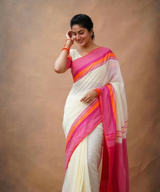 Exclusive Collection Off White Beautiful Khadi Cotton Handloom Grab2Buy