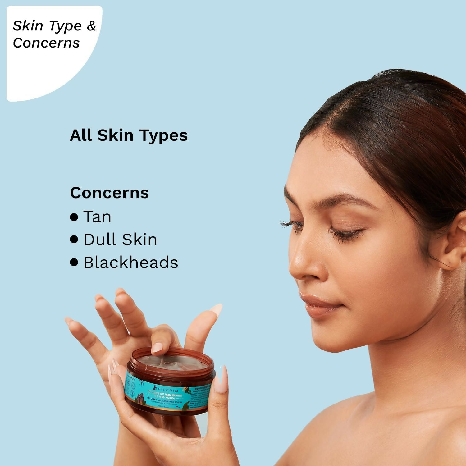 Pilgrim Face Scrub with Yugdugu & White Lotus, For Glowing Skin & Blackhead Removal, Dry, Oily Combination Skin - Grab2buy