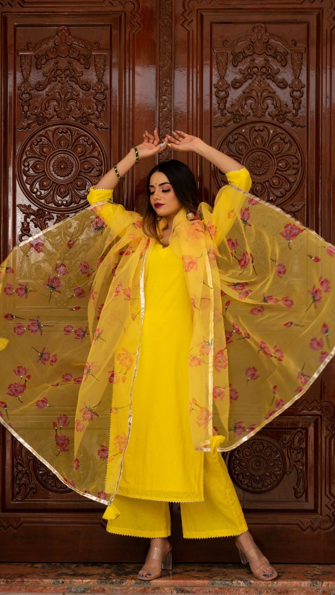 Pomcha Jaipur Buttercup Yellow Suit Set - Grab2buy