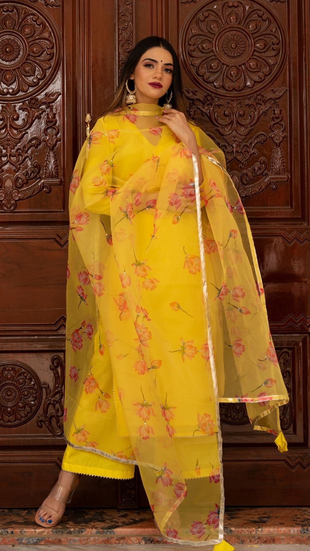 Pomcha Jaipur Buttercup Yellow Suit Set - Grab2buy