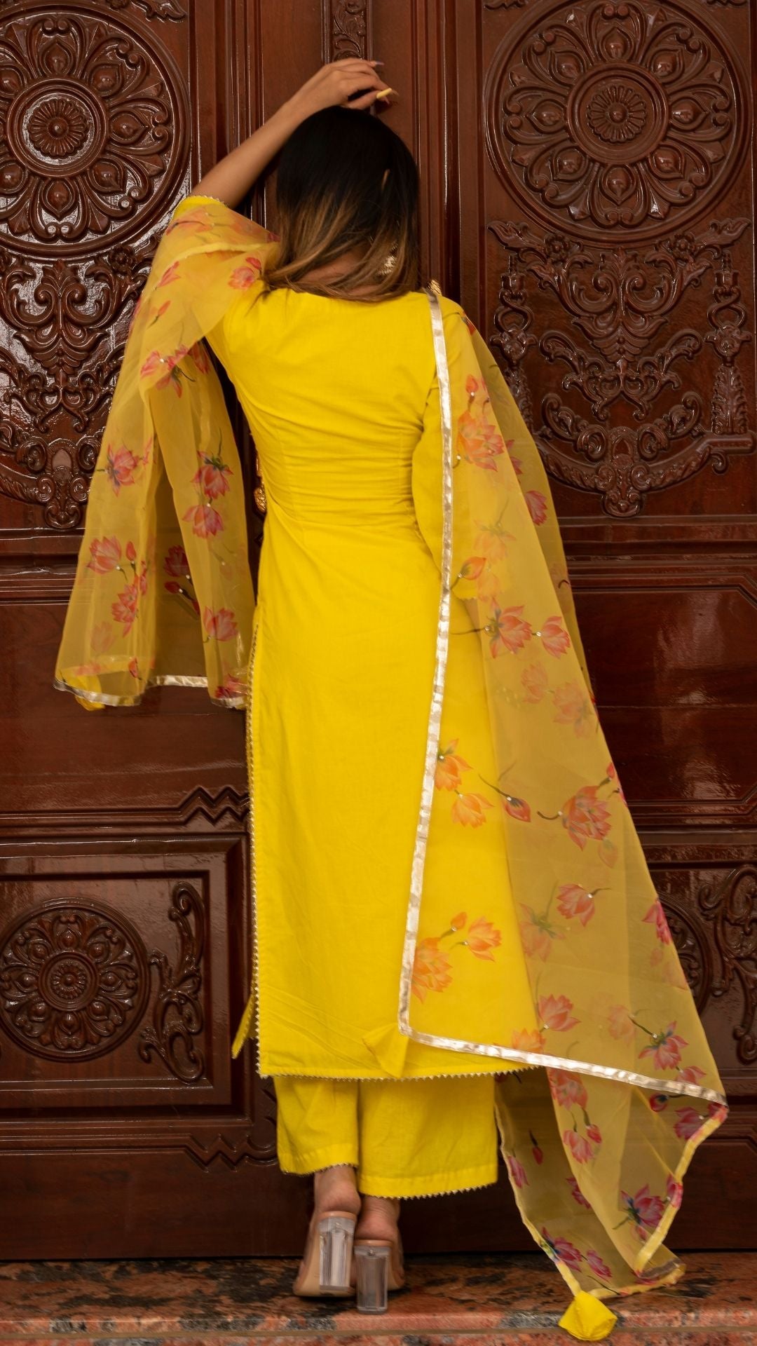 Pomcha Jaipur Buttercup Yellow Suit Set - Grab2buy