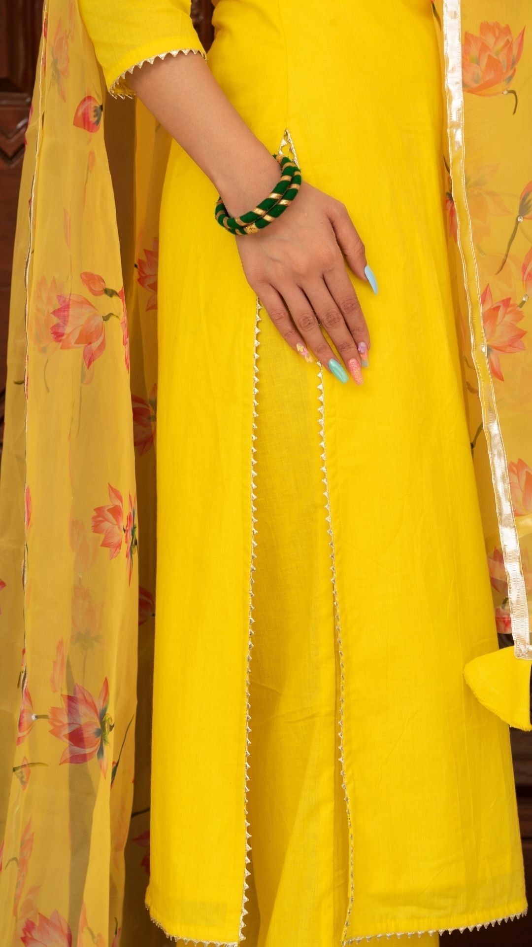 Pomcha Jaipur Buttercup Yellow Suit Set - Grab2buy