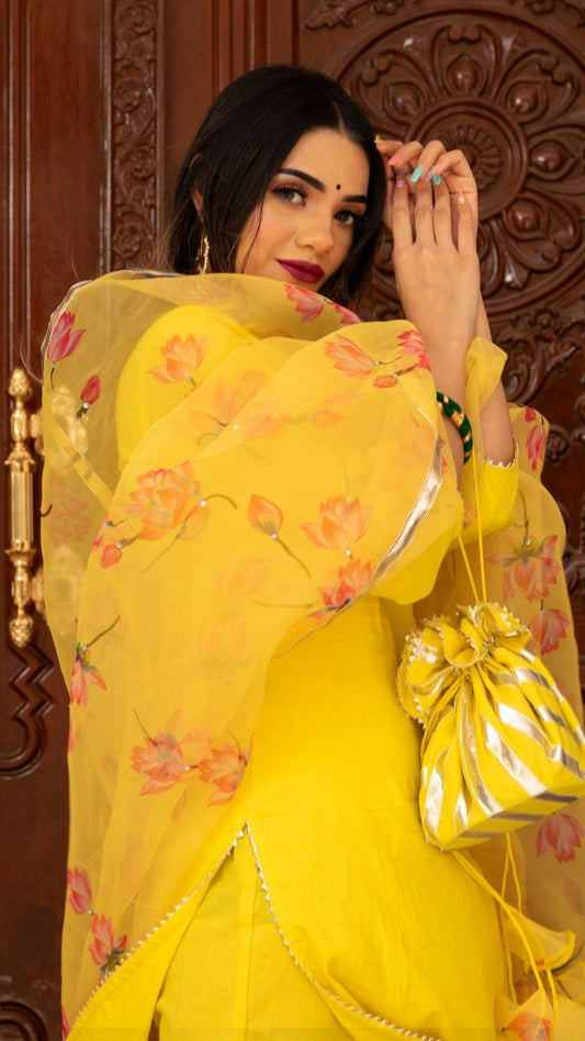 Pomcha Jaipur Buttercup Yellow Suit Set - Grab2buy