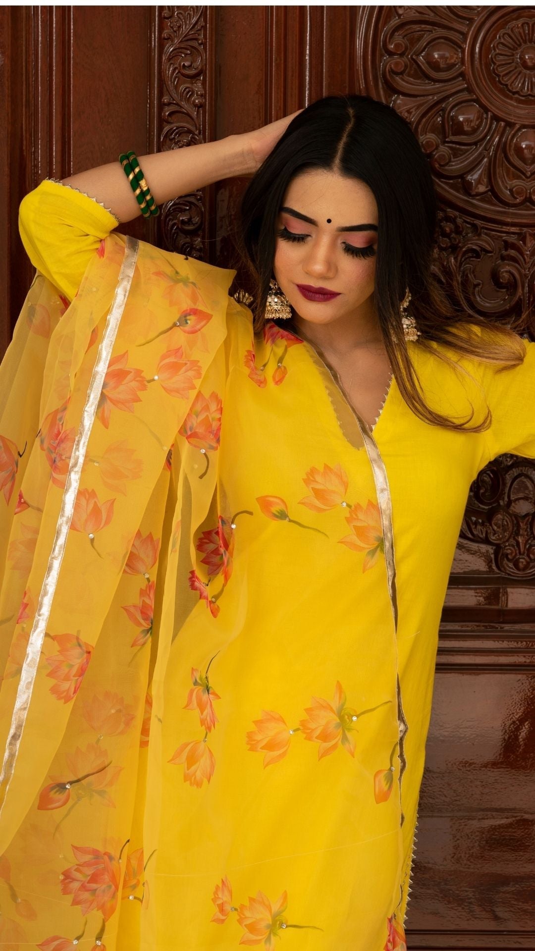 Pomcha Jaipur Buttercup Yellow Suit Set - Grab2buy
