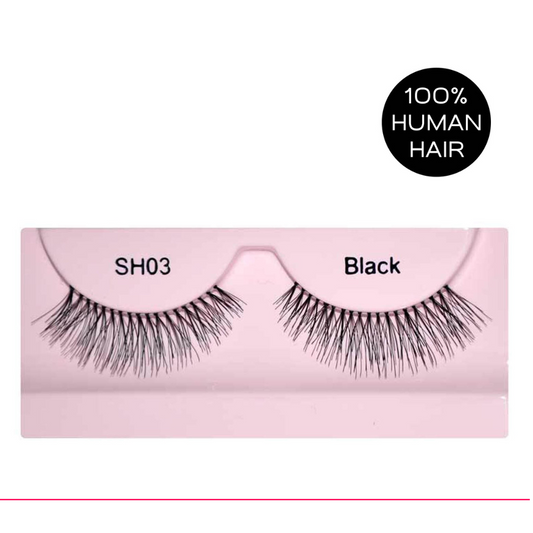 Glamgals Hollywood-U.S.A Stylish Black Soft Thick Reusable False Eye Lashes For Women - SH03