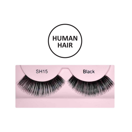 Glamgals Hollywood-U.S.A Stylish Black Soft Thick Reusable False Eye Lashes - SH15