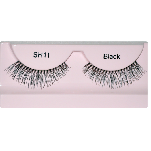 Glamgals Hollywood-U.S.A Stylish Black Soft Thick Reusable False Eye Lashes For Women - SH11