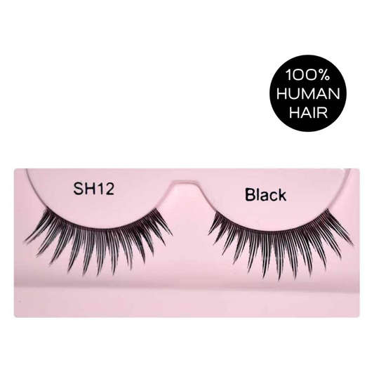 Glamgals Hollywood-U.S.A Stylish Black Soft Thick Reusable False Eye Lashes For Women - SH12