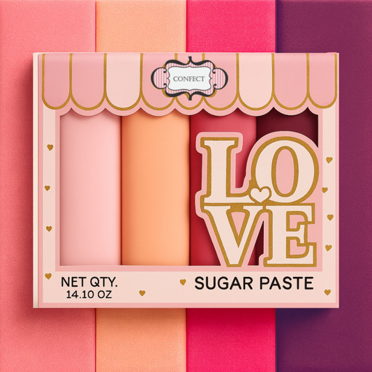 Confect Multipack of Blush Pink, Peach, Neon Pink and Fuchsia Pink Sugarpaste 21