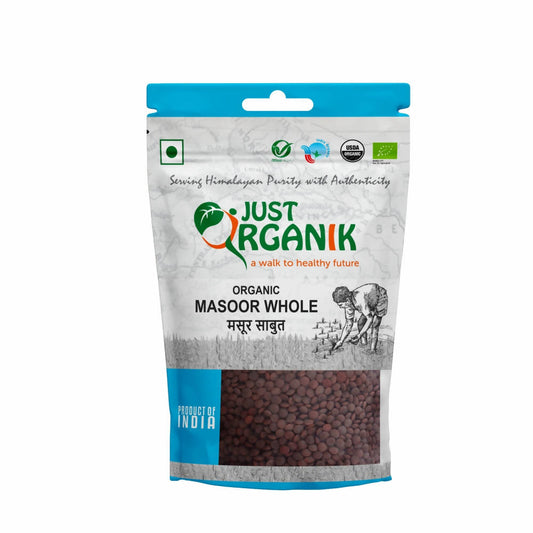 Just Organik Masoor Whole (Kali Masoor) - Grab2buy