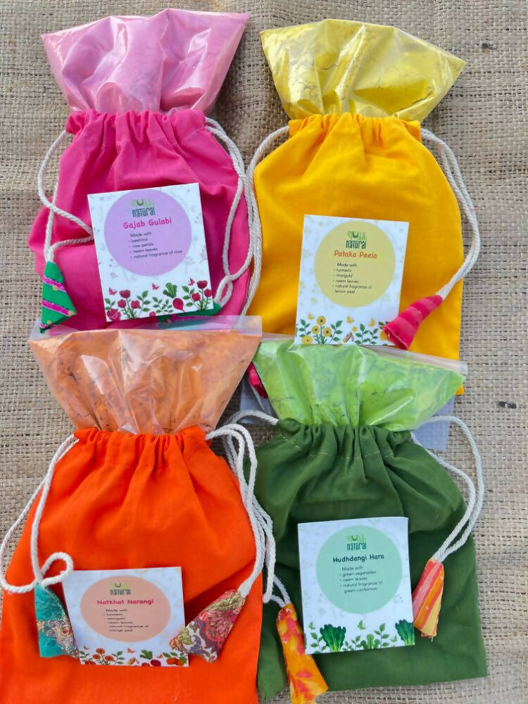 Shuddh Natural Ubtan Based Herbal Gulal | Ayurvedic Thandai Powder |Kashmiri Kahwa |Natural Honey | Holi Gift Hamper - Grab2buy